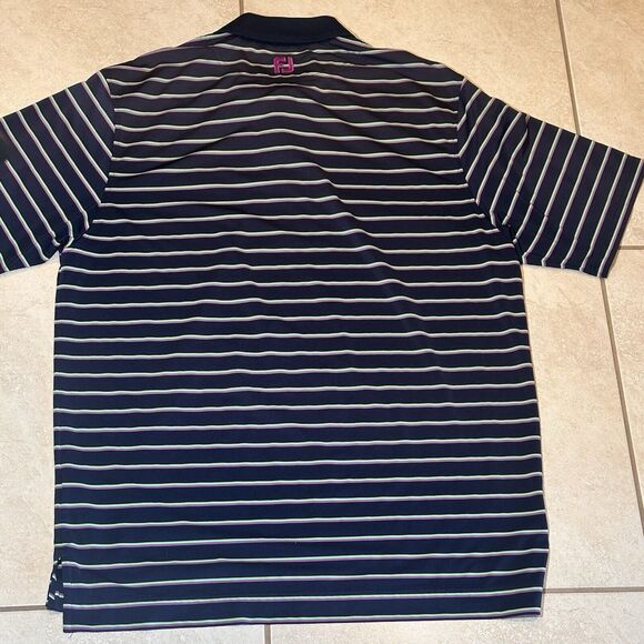 FootJoy FJ Polo Mens‎ Size L Shirt Striped Performance Spandex Golf Activewear - Picture 3 of 6